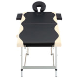 Vidaxl Massage Table Sammenfoldelig 2 zoner Aluminium sort og beige