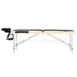 Vidaxl Massage Table Sammenfoldelig 2 zoner Aluminium sort og beige