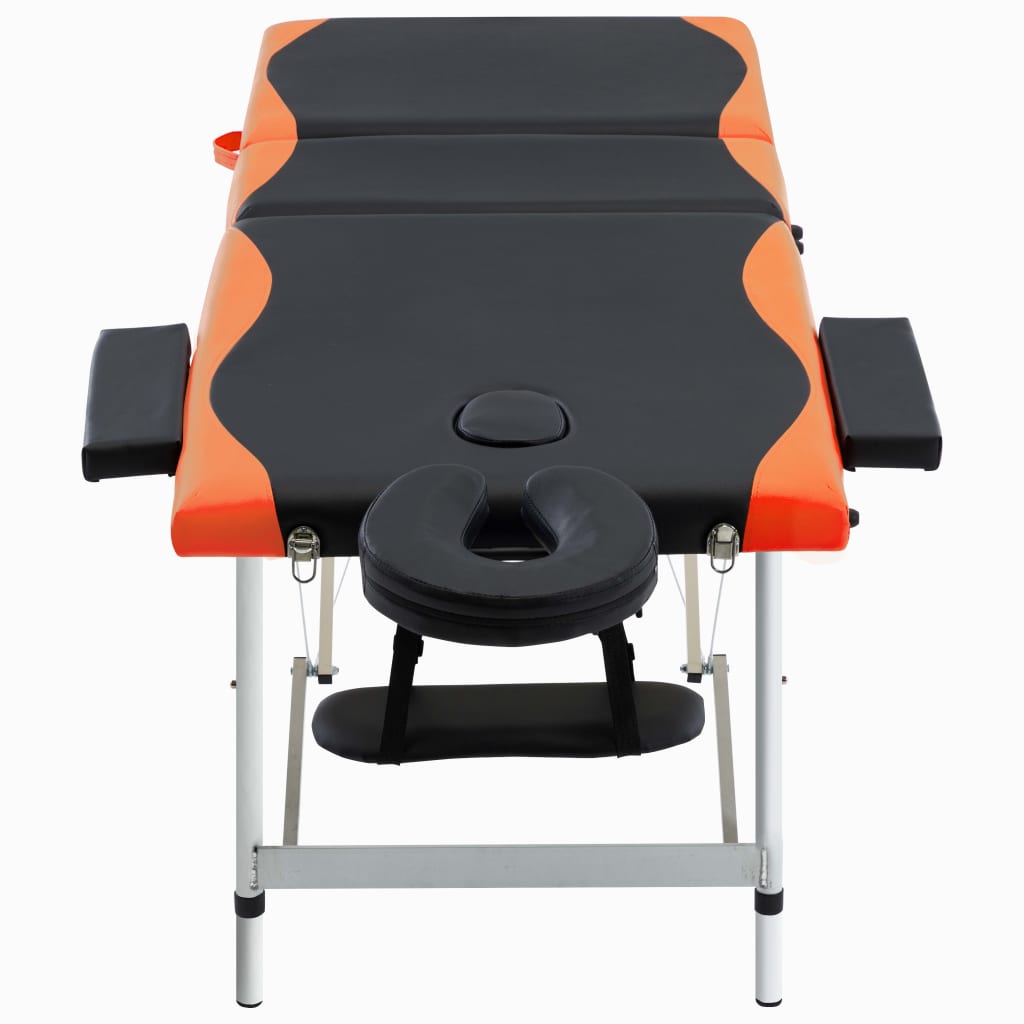 Vidaxl Massage Table Sammenfoldelig 3 zoner Aluminium sort og orange