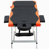 Vidaxl Massage Table Sammenfoldelig 3 zoner Aluminium sort og orange