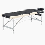 Vidaxl Massage Table Sammenfoldelig 3 zoner Aluminium sort og beige