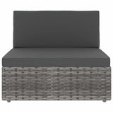 Vidaxl 4-delige loungeset poly rattan grijs