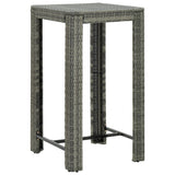 Vidaxl tuinbartafel 60,5x60,5x110,5 cm poly rattan grijs