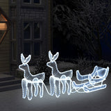 Vidaxl Christmas lights 2 reindeer and sled with mesh 648 LEDs