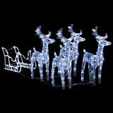 Vidaxl Christmas Decoration Reindeer and Sled 280x28x55 cm Acrylic