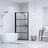 Vidaxl shower door 100x178 cm hardened glass black