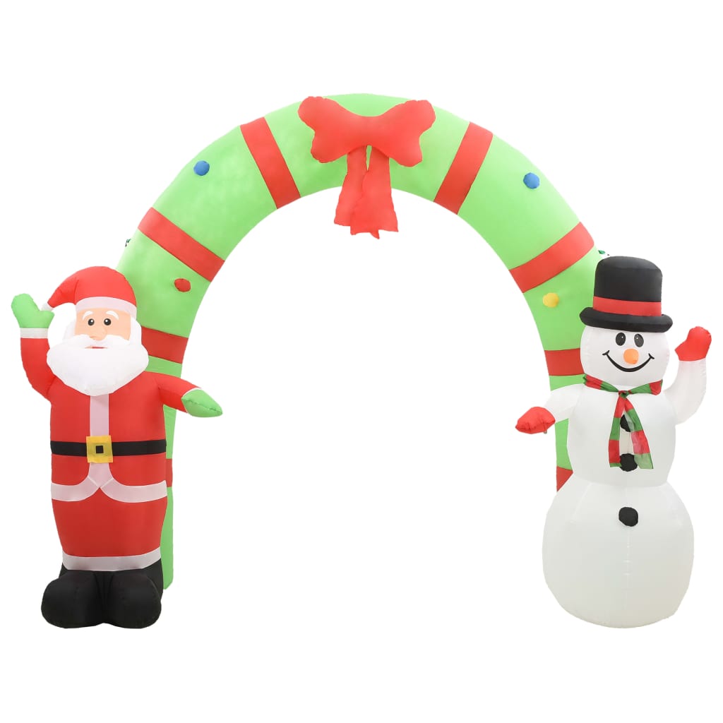 Vidaxl Christmas Arch Santa Claus und Schneemann aufblasbare LED 223 cm