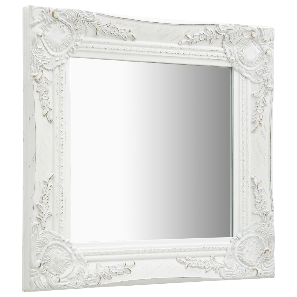 Vidaxl Wall Mirror Barock Style 40x40 cm vit