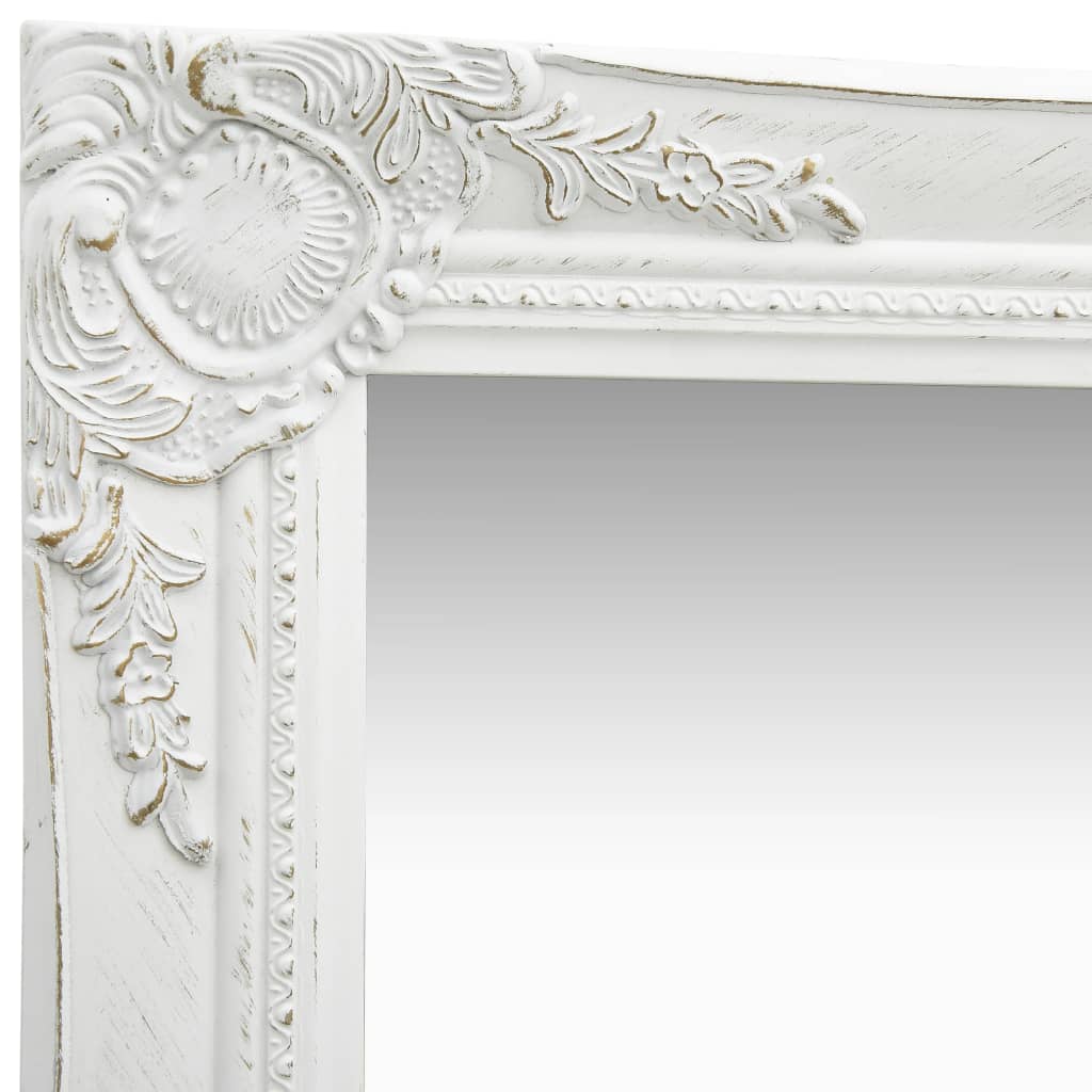 Vidaxl Wall Mirror Baroque Style 40x40 cm White