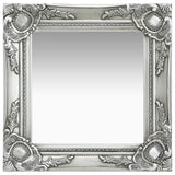 Vidaxl Wall Mirror Barock Style 40x40 cm Silverfärgad