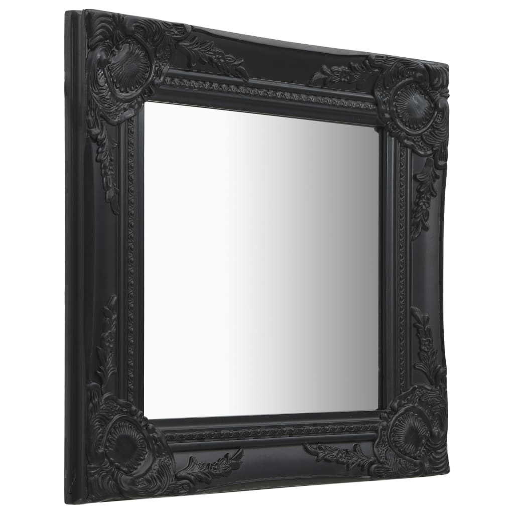 Vidaxl Wall Mirror Barroque Style 40x40 cm Negro