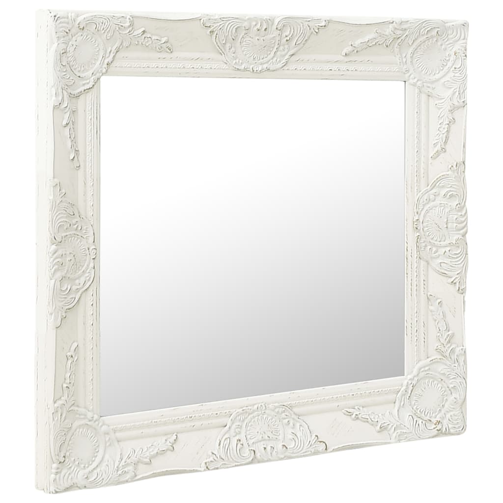 Miroir mural Vidaxl Style baroque 50x50 cm blanc