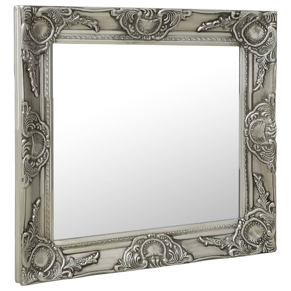 Vidaxl Wall Mirror Baroque Style 50x50 cm srebrne