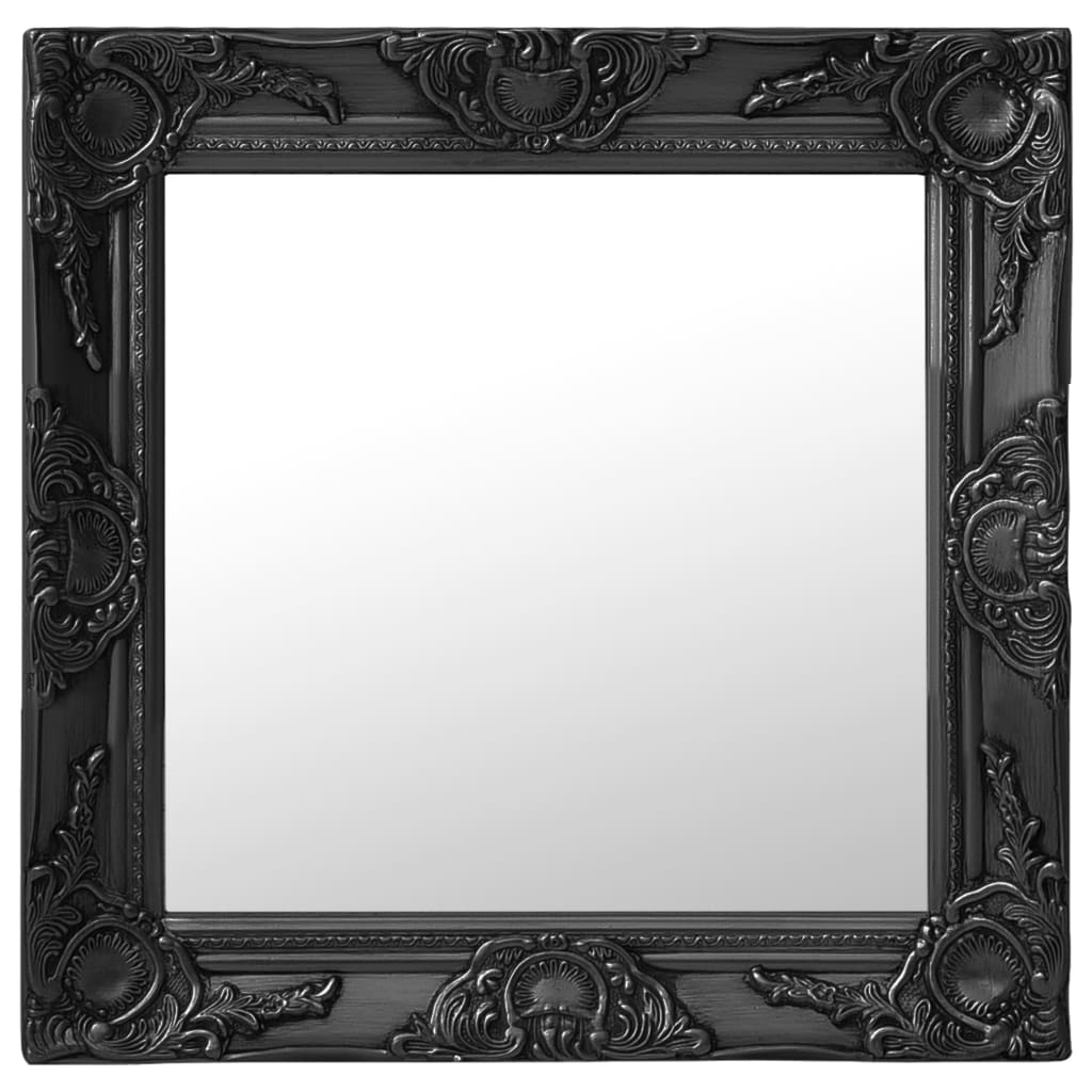 Miroir mural Vidaxl Style baroque 50x50 cm noir