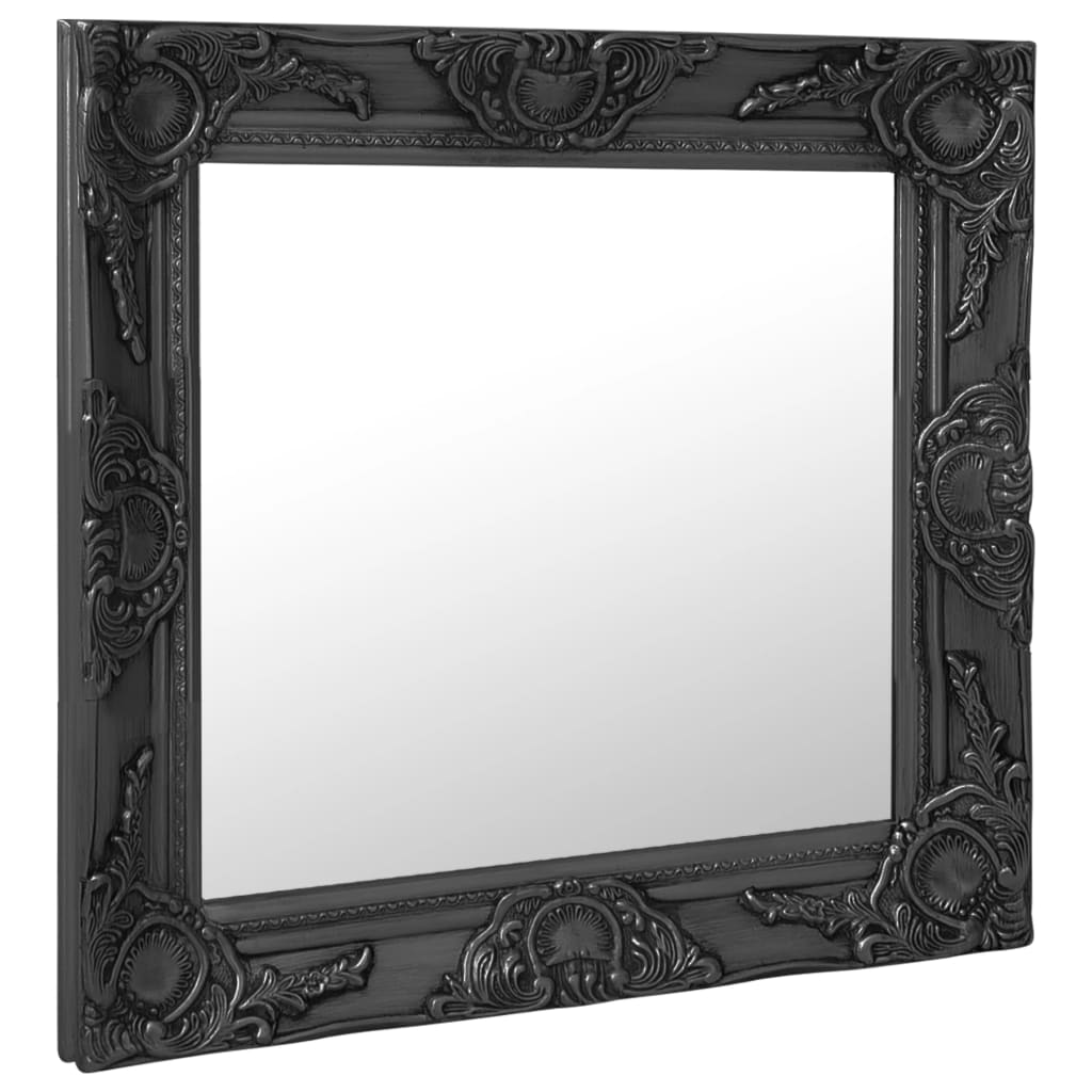 Vidaxl Wall Mirror Baroque style 50x50 cm Black