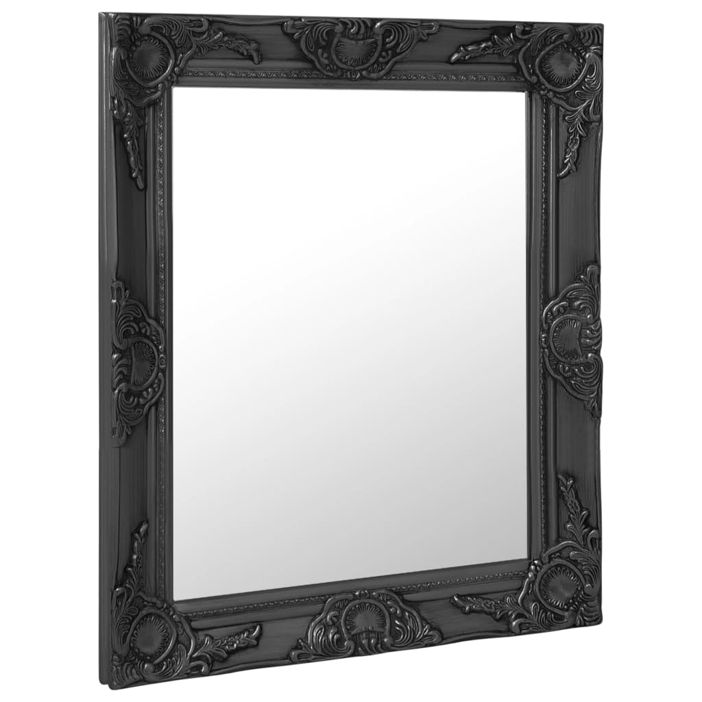 Vidaxl Wall Mirror Baroque Style 50x60 cm Black