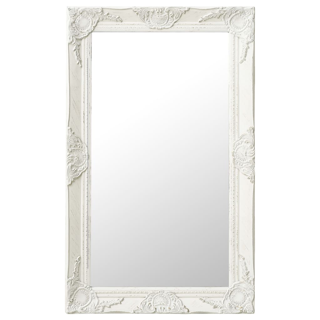 Vidaxl Wall Mirror Baroque Style 50x80 cm White