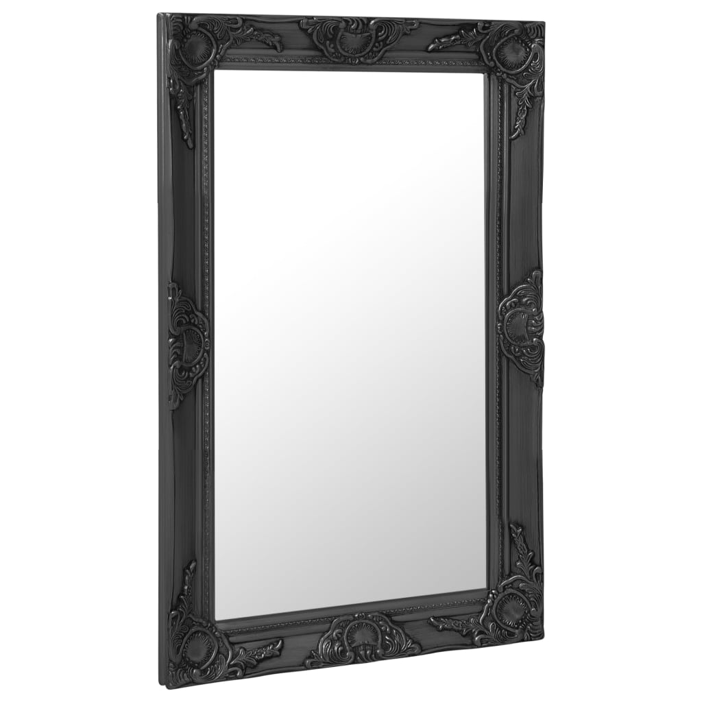 Vidaxl Specchio da parete in stile barocco 50x80 cm nero