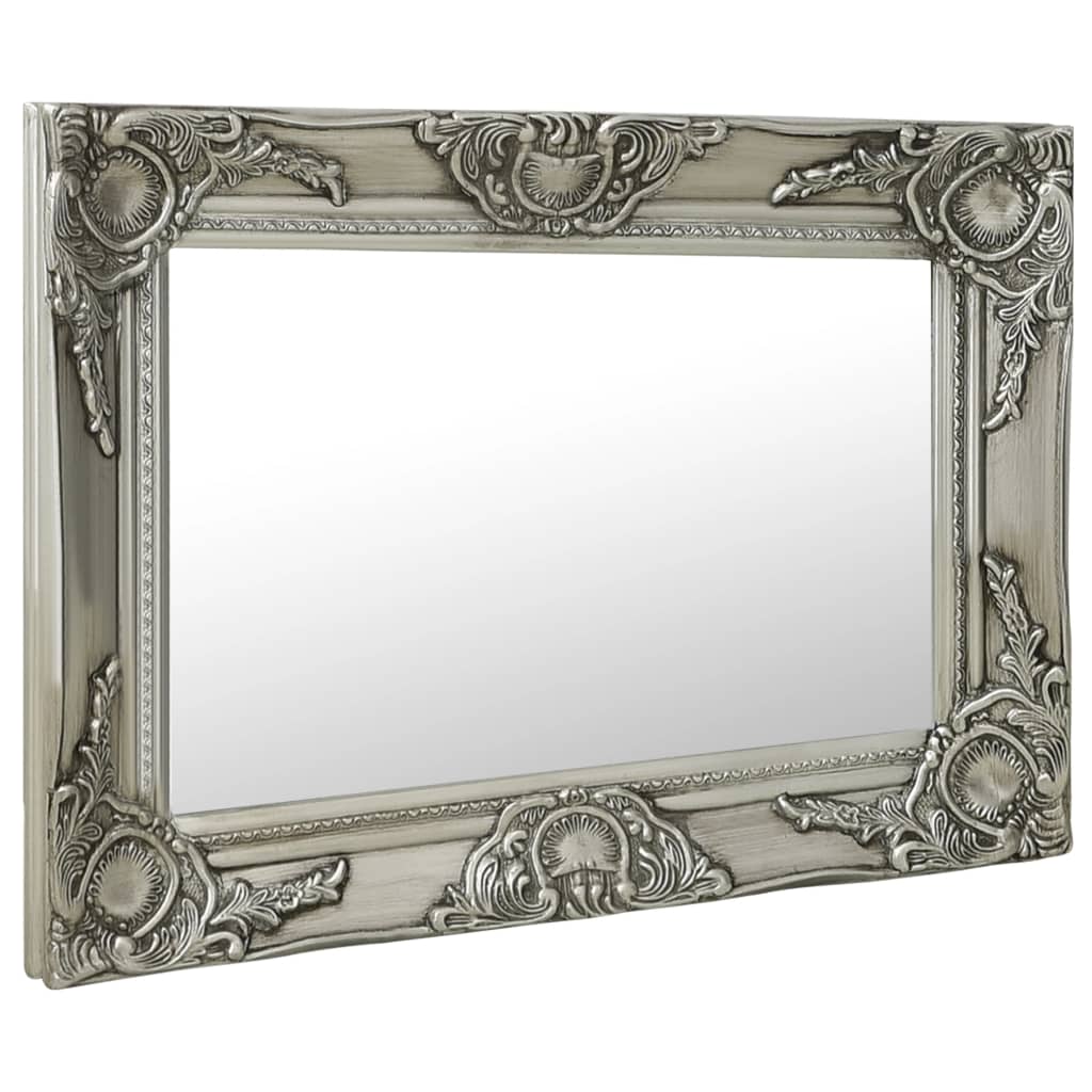 Vidaxl Wall Mirror Baroque Style 60x40 cm stříbrné barvy