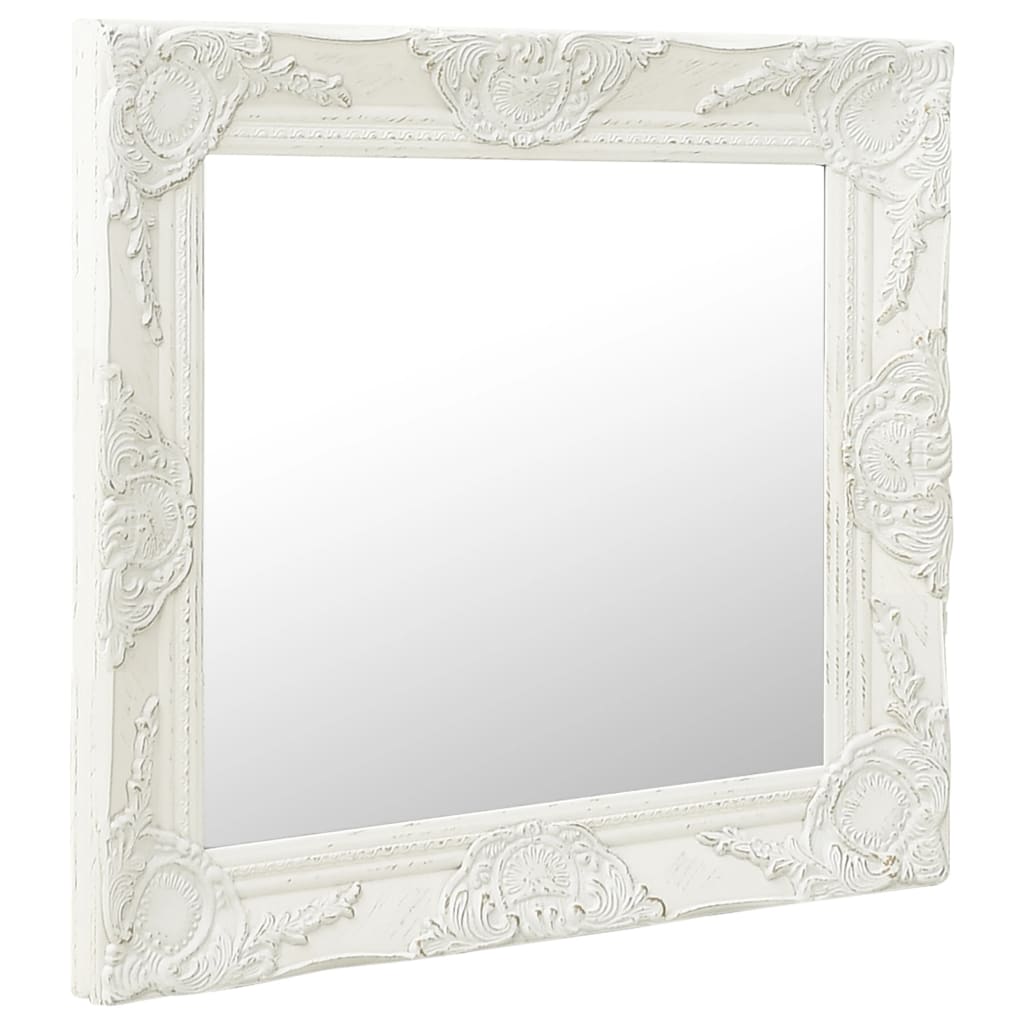 Vidaxl Wall Mirror Barock Style 60x60 cm vit