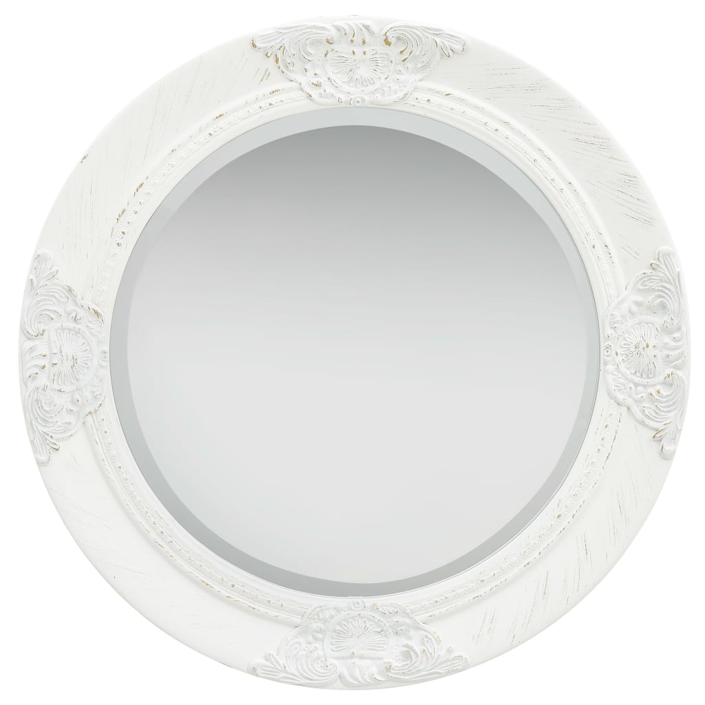 Miroir mural vidaxl style baroque 50 cm blanc