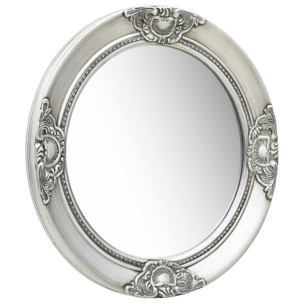 Vidaxl Wall Mirror Baroque Style 50 cm srebrne