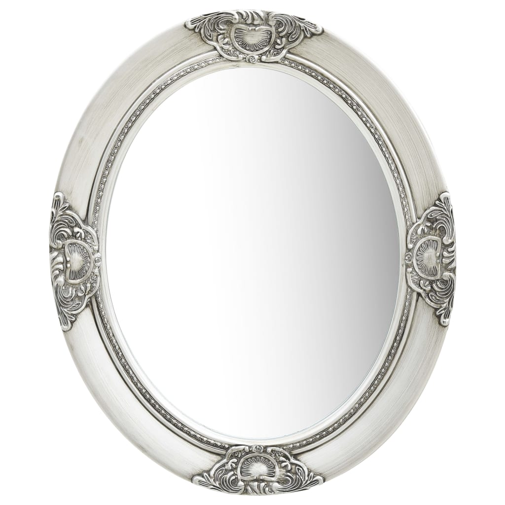 Vidaxl Wall Mirror Baroque stil 50x60 cm sølvfarvet