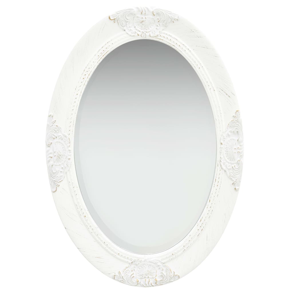 Vidaxl Wall Mirror Baroque Style 50x70 cm White