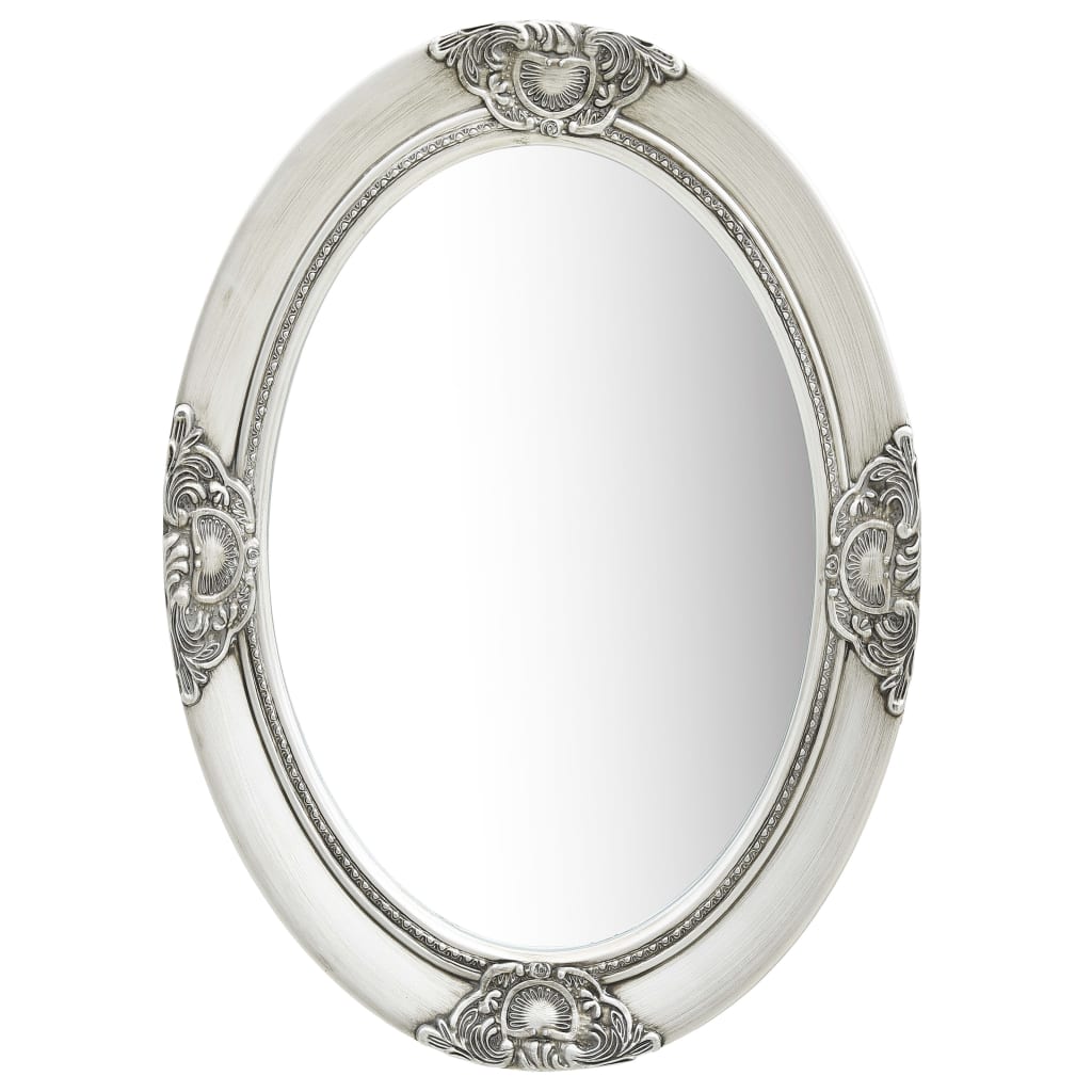 Vidaxl Wall Mirror Baroque Style 50x70 cm sølvfarvet