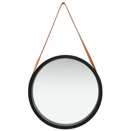 Vidaxl Wandspiegel mit Band 50 cm schwarz