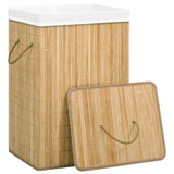 Vidaxl laundry basket with 2 compartments 72 l bamboo