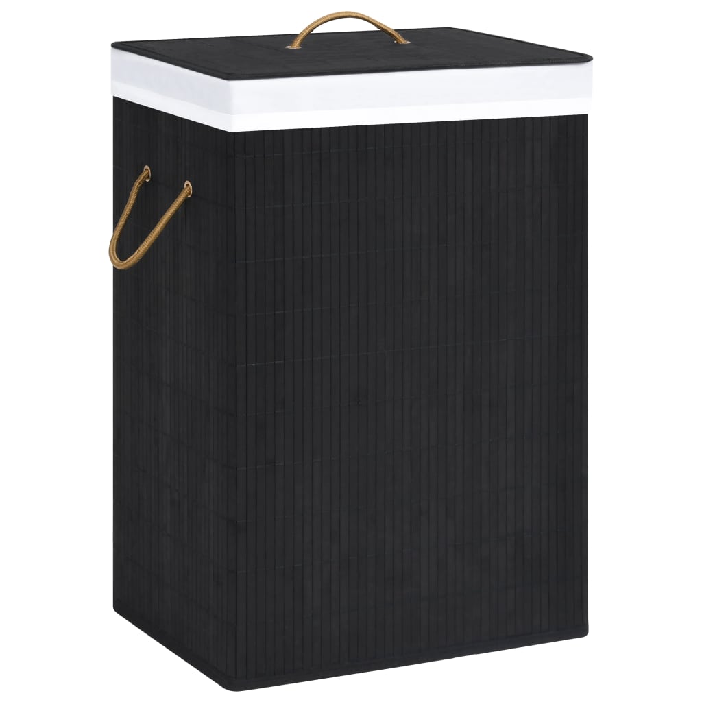 Vidaxl Laundry Basket se 2 kompartmenty 72 l bambusové černé