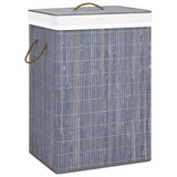 Vidaxl Waschkorb mit 1 Box Bambusgrau