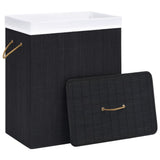 Vidaxl Waschkorb mit 1 Box 83 L Bamboo Schwarz