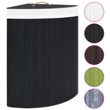 Vidaxl Hoekwasmand 60 l Bamboo Schwarz