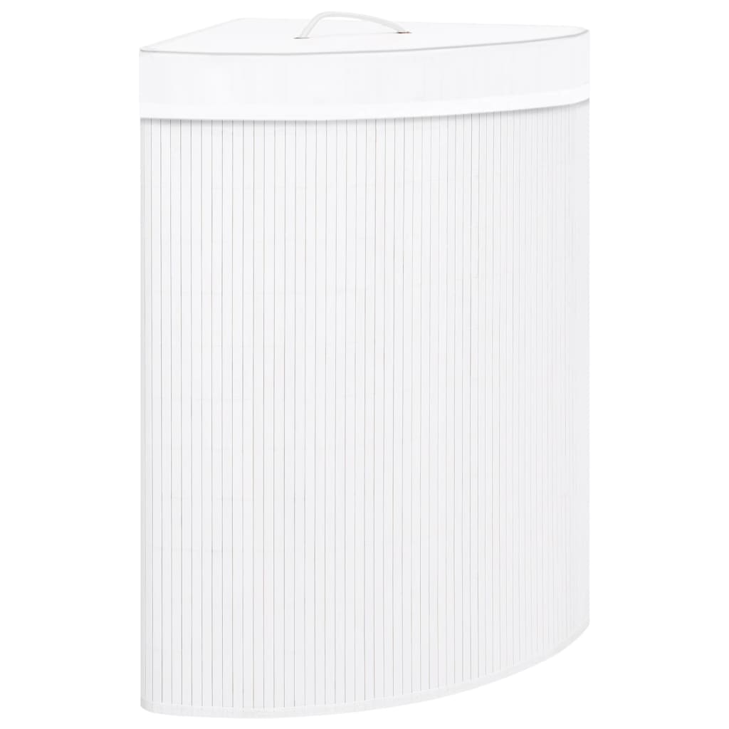 Vidaxl Hoekwasmand 60 L BAMBOO BIANCO