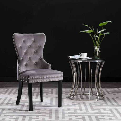 Vidaxl eetkamerstoelen 2 st fluweel grijs