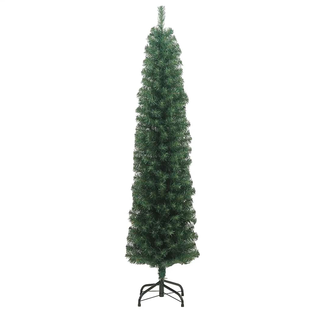 Vidaxl kunstkerstboom met standaard smal 240 cm pvc groen
