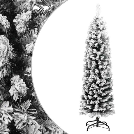 Vidaxx künstlicher Weihnachtsbaum mit Schnee schmal 150 cm PVC grün