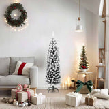 Vidaxx künstlicher Weihnachtsbaum mit Schnee schmal 150 cm PVC grün