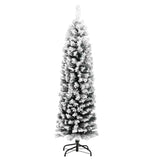 Vidaxx künstlicher Weihnachtsbaum mit Schnee schmal 150 cm PVC grün