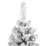 Vidaxl kunstkerstboom met sneeuw smal 210 cm pvc groen