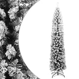 Vidaxx künstlicher Weihnachtsbaum mit Schnee schmal 240 cm PVC grün