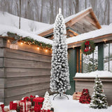 Vidaxx künstlicher Weihnachtsbaum mit Schnee schmal 240 cm PVC grün