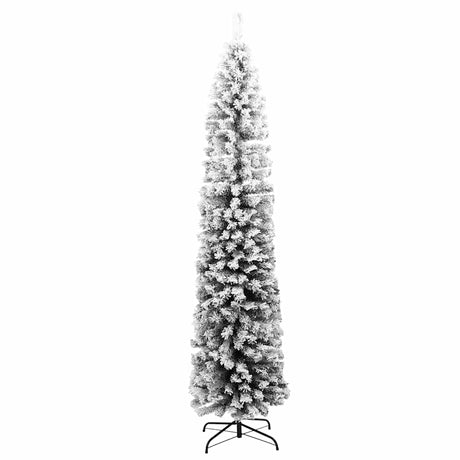 Vidaxx künstlicher Weihnachtsbaum mit Schnee schmal 240 cm PVC grün
