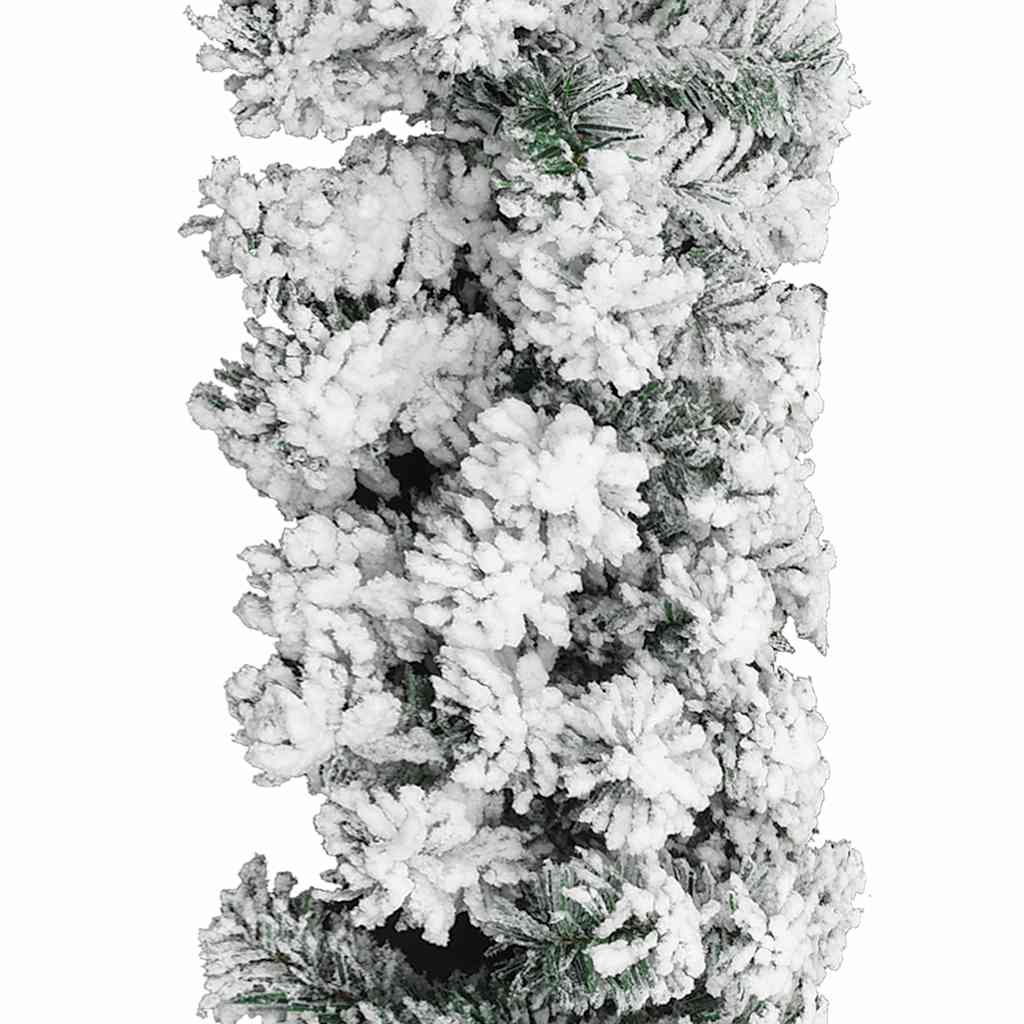 VidaXL Weihnachtsgirlande mit Schnee 10 m PVC Grün