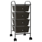 Vidaxl Storage Trolley con 4 cassetti Mobile Plastic Black