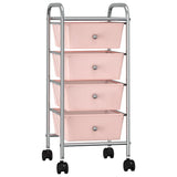 Vidaxl Storage trolley with 4 drawers mobile plastic pink