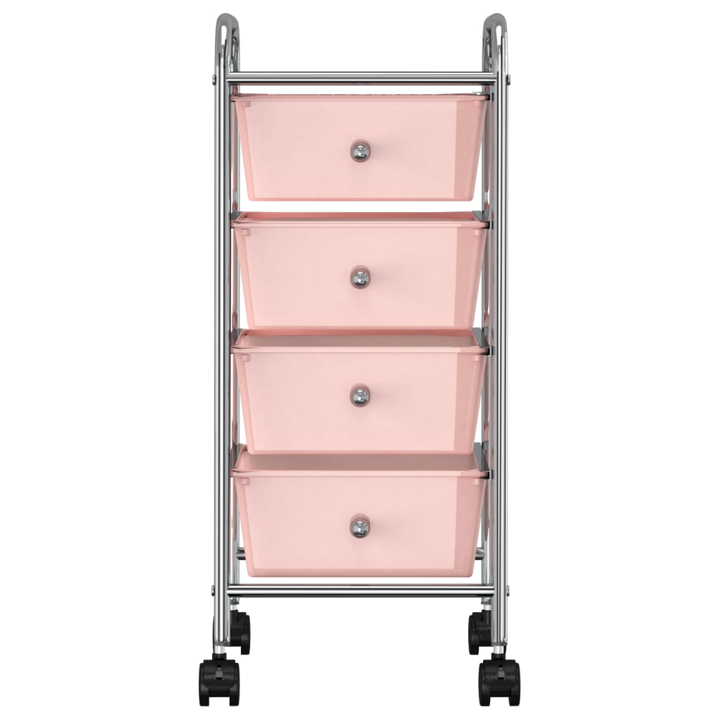 Vidaxl Storage Trolley con 4 cassetti mobile Posa in plastica