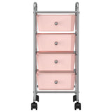 Vidaxl Storage Trolley con 4 cajones de plástico móvil rosa